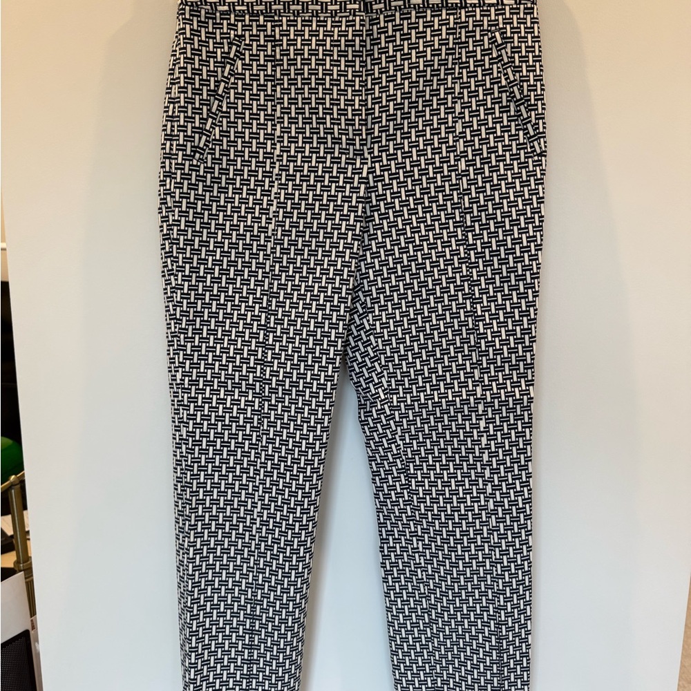 Tory Burch Black and White Patterned Chinos